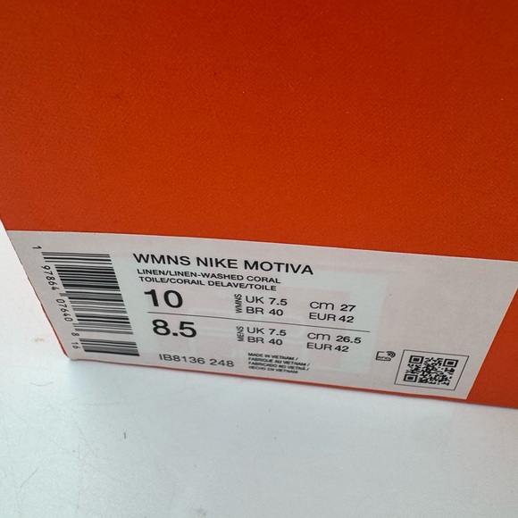 Nike Motiva Linen Washed Coral BRAND NEW Size 10 Women - Picture 8 of 8